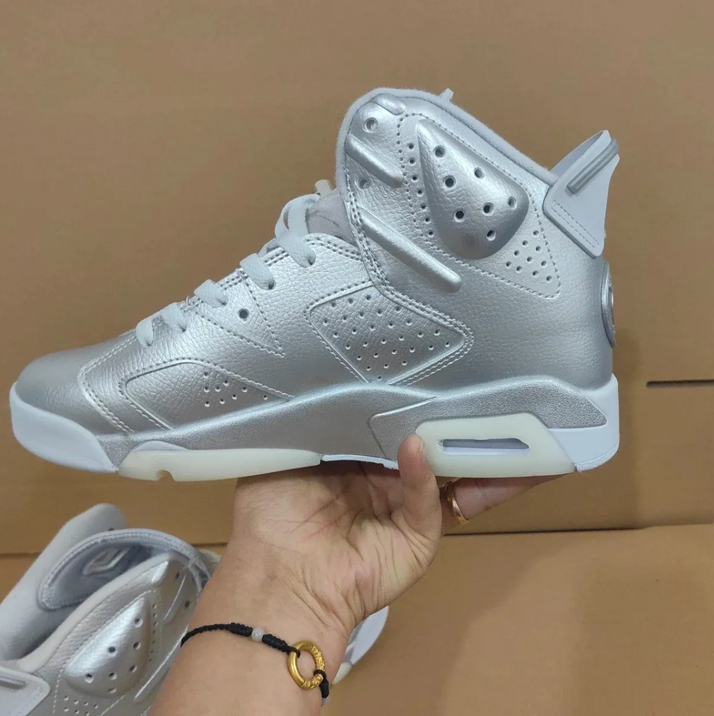 PSG x Air Jordan 6 Metallic Silver Shoes Sneaker