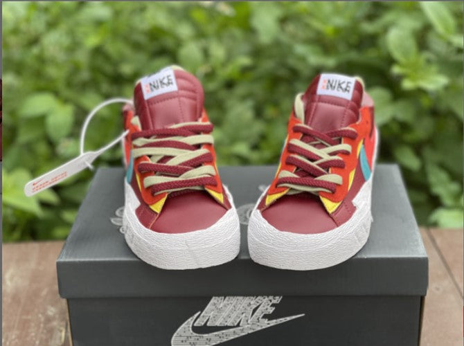 Sacai x KAWS x Blazer Low Team Red Shoes Sneakers