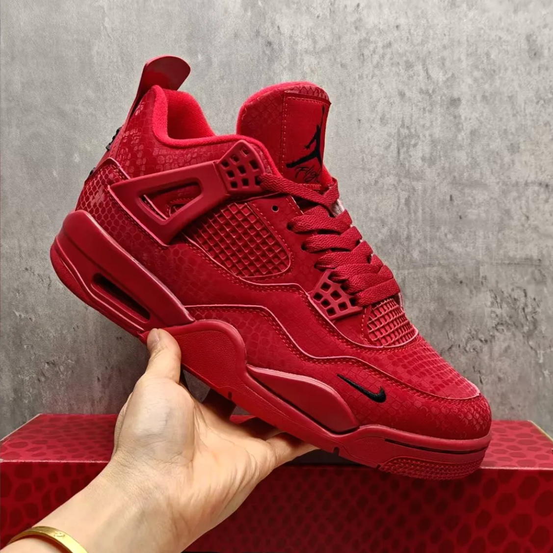 Nigel Sylvester x Air Jordan 4 Red Mamba Shoes Sneakers
