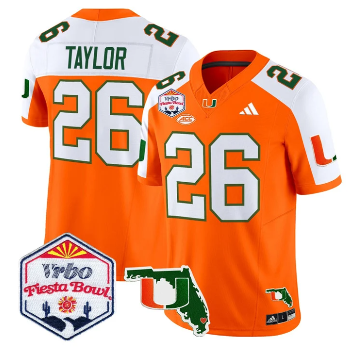 Sean Taylor Jersey #26 Miami Hurricanes 2026 Fiesta Bowl Florida Orange Alternate