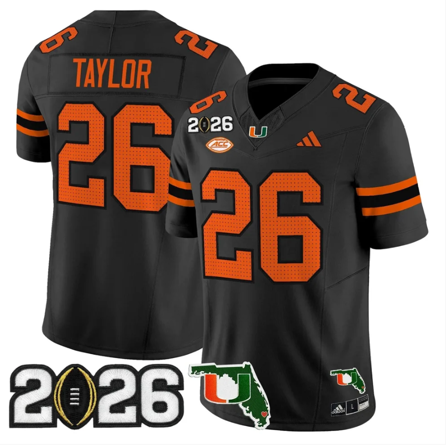Sean Taylor Jersey #26 Miami Hurricanes 2026 CFP Final Patch Stitched