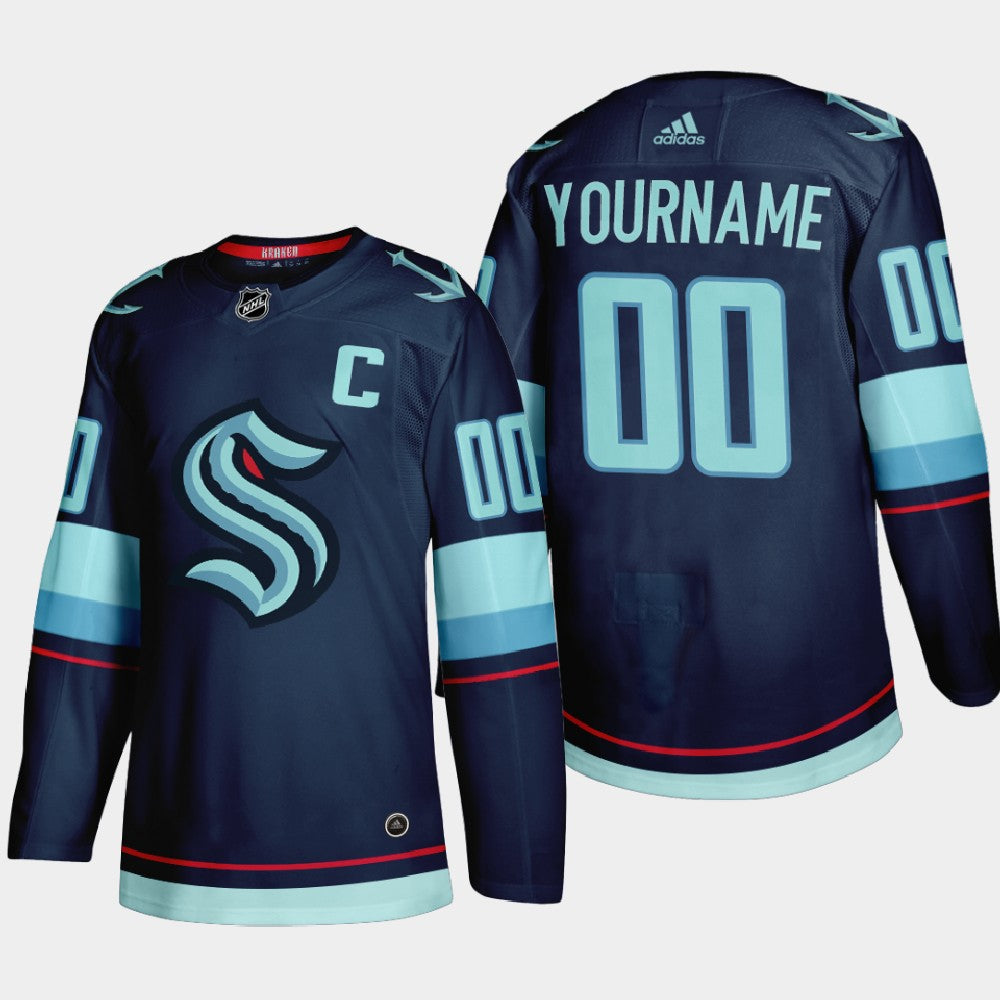Seattle Kraken Custom 2021-22 Navy Home Stitched NHL Jersey