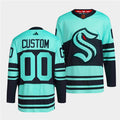 Seattle Kraken Custom Ice Blue 2022-23 Reverse Retro Stitched Jersey Stitched