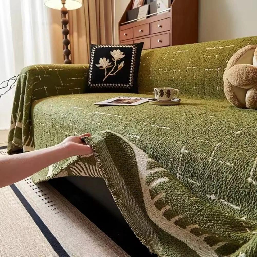 Serene Horizon Lines Sofa Cover