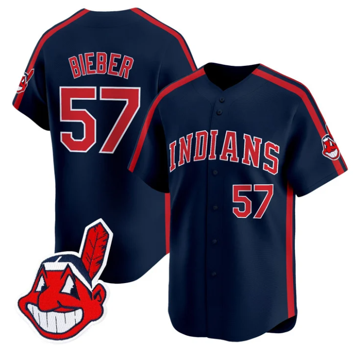 Shane Bieber Jersey #57 Cleveland Indians Ricky Wild Thing Vaughn Stitched