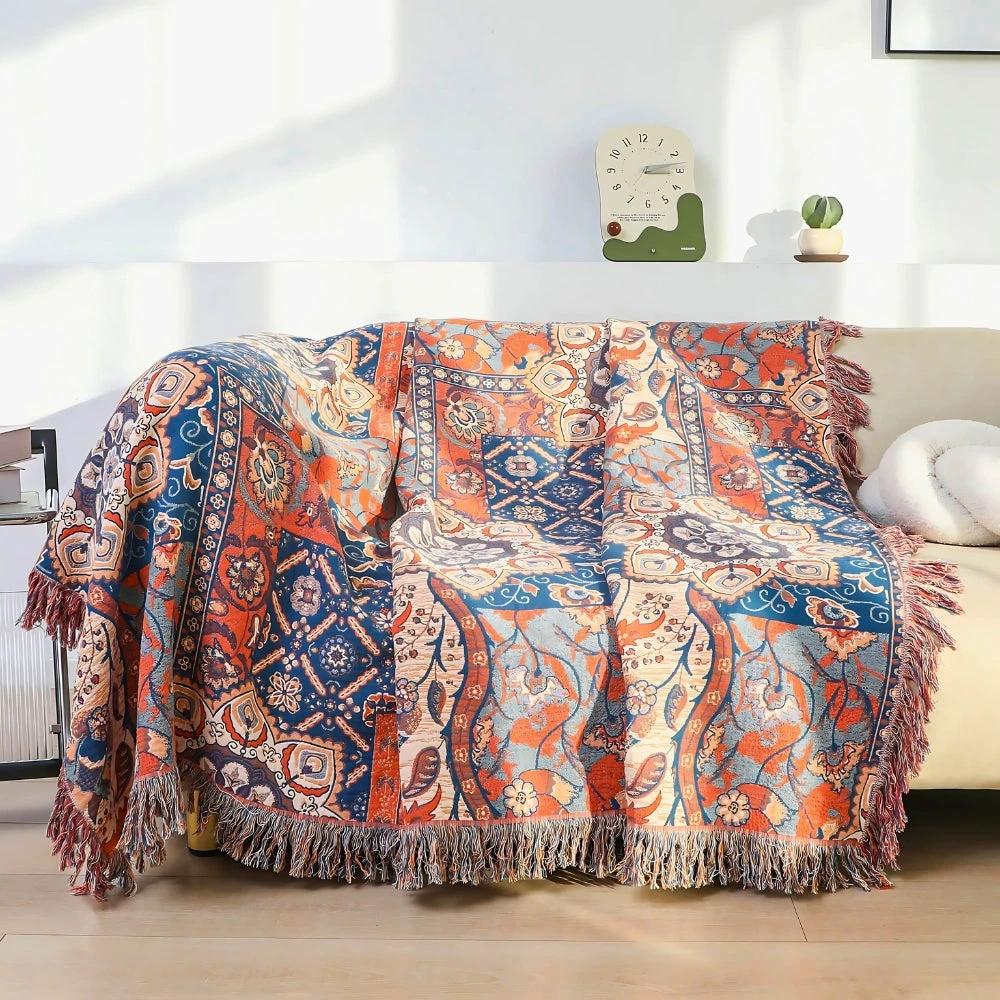 Solea Floral Jacquard Cotton Throw Blanket