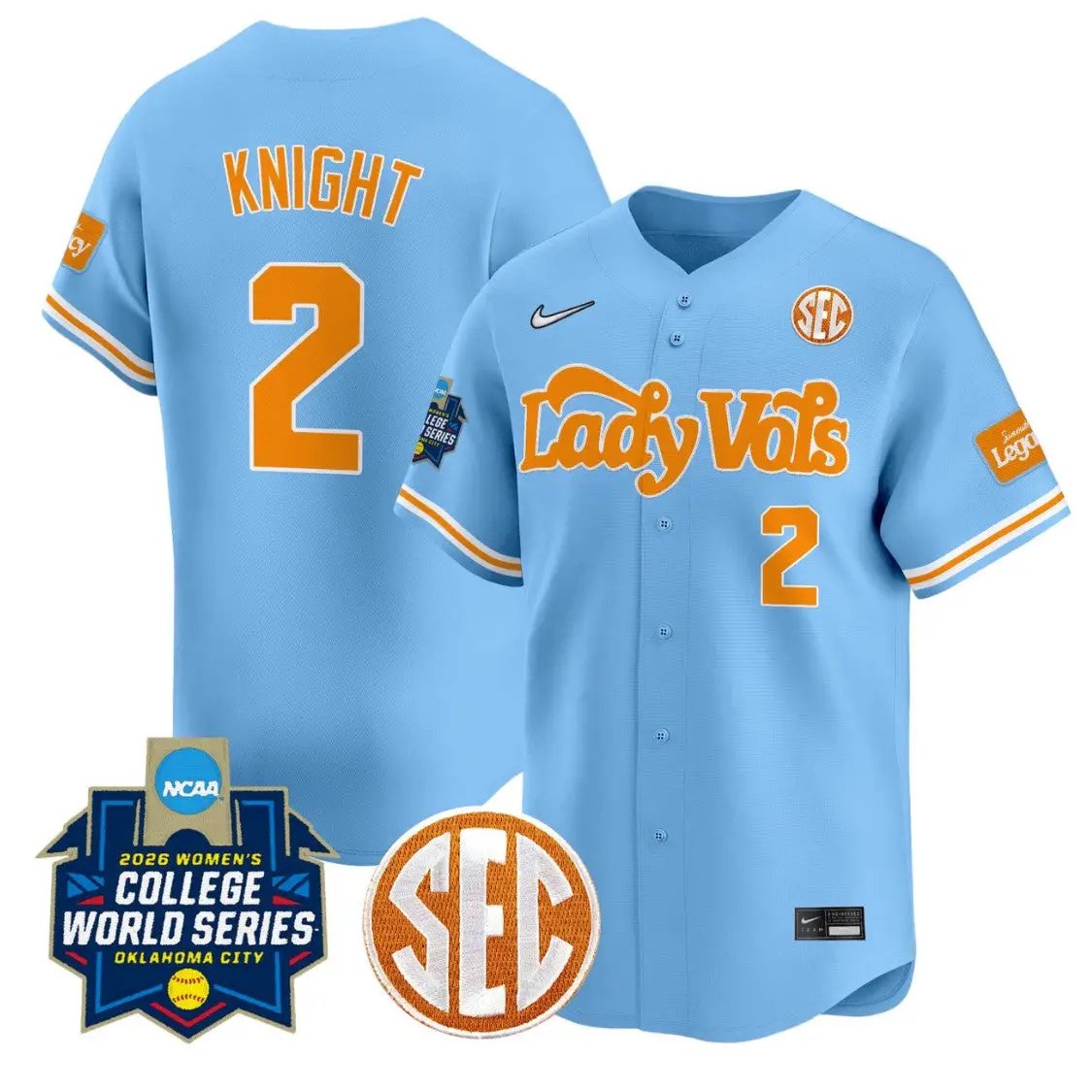 Sophia Knight Jersey #2 Tennessee Vols Softball 2026 World Series
