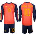Spain #10 LAMINE YAMAL Jersey National Team x World Cup 2026 Long Sleeve Home Red On Field Soccer