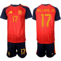 Spain #17 WILLIAMS JR. Jersey National Team x World Cup 2026 Home Red On Field Soccer