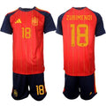 Spain #18 ZUBIMENDI Jersey National Team x World Cup 2026 Home Red On Field Soccer
