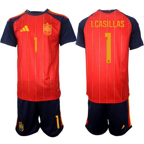 Spain #1 I.CASILLAS Jersey National Team x World Cup 2026 Home Red On Field Soccer