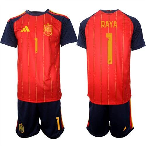 Spain #1 RAYA Jersey National Team x World Cup 2026 Home Red On Field Soccer