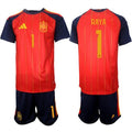 Spain #1 RAYA Jersey National Team x World Cup 2026 Home Red On Field Soccer