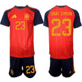 Spain #23 UNAI SIMON Jersey National Team x World Cup 2026 Home Red On Field Soccer