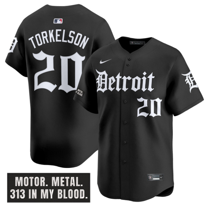 Spencer Torkelson Jersey #20 Detroit Tigers Motor Gothic Edition Vapor Limited Stitched