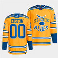 St. Louis Blues Custom Yellow 2022-23 Reverse Retro Stitched Jersey