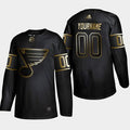 St. Louis Blues Customized Black Gold Jersey Stitched