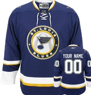 St. Louis Blues Customized Blue Third Jersey Stitched