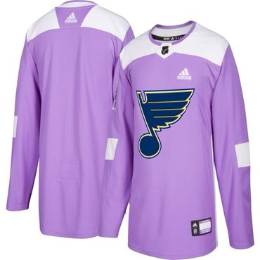 St. Louis Blues Purple Pink Custom Hockey Fights Cancer Practice Jersey Stitched