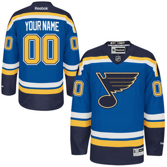St. Louis Blues Reebok Navy Blue Premier Home Custom Jersey Stitched