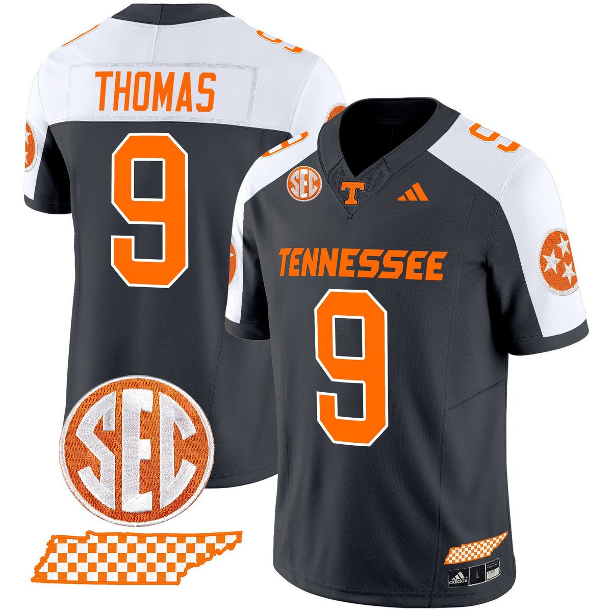 Star Thomas Jersey #9 Tennessee Vols Rebrand 2026 Checkerboard Smokey