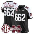 Stark Vegas Jersey #662 Mississippi State Bulldogs Dark Mode Stitched