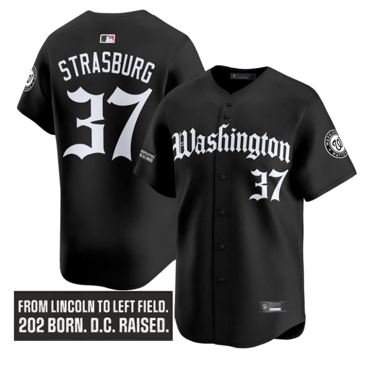 Stephen Strasburg Jersey #37 Washington Nationals Gothic Capitol Edition