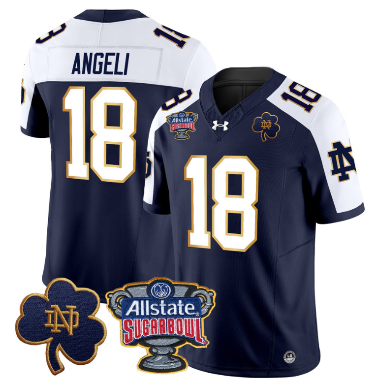 Steve Angeli Jersey #18 Notre Dame 2024 Sugar Bowl Patch Football