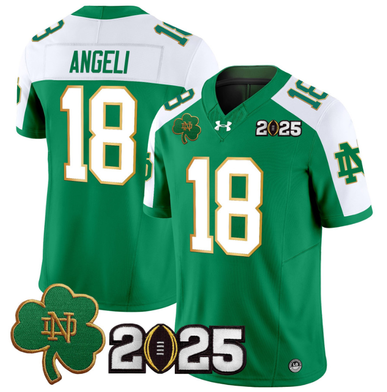 Steve Angeli Jersey #18 Notre Dame 2025 CFP Final Patch