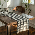 Stitching Tassel Diamond Table Runner