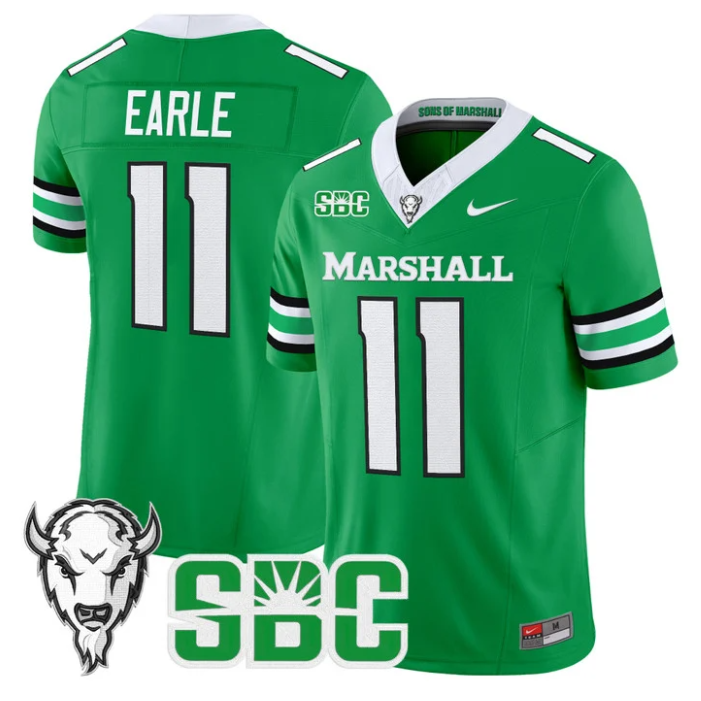 Stone Earle Jersey #11 Marshall Thundering Herd 2025 Stitched
