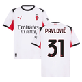 Strahinja Pavlovic 31 AC Milan 2025-26 Away Men Jersey – White
