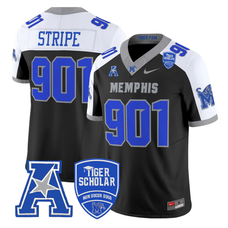 Stripe Jersey #901 Memphis Tigers 2025 Vapor Limited Stitched