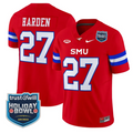 T.J. Harden Jersey #27 SMU Mustangs 2026 Holiday Bowl Patch Stitched Red