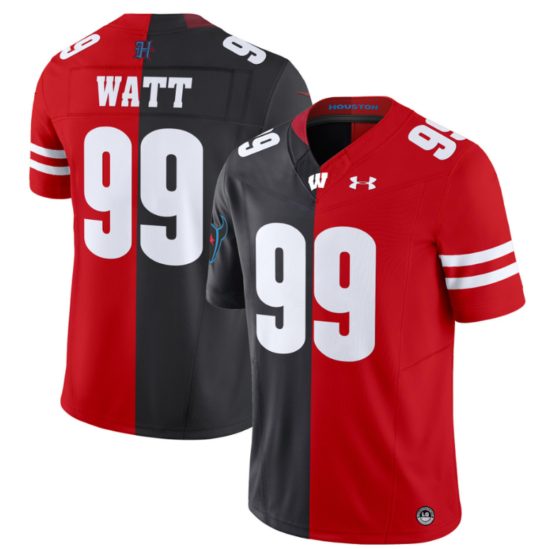 T.J. Watt Jersey Texans #99 Wisconsin Badgers Split Vapor Limited Football