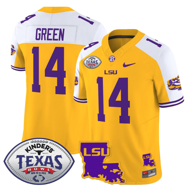 Trey'Dez Green Jersey #14 LSU Tigers 2024 Texas Bowl Football