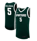Tre Holloman Jersey #5 Michigan State Spartans NIL Basketball Green