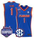 Team Jersey #1 Florida Gators 2025 National Champions Patch Stitched Royal