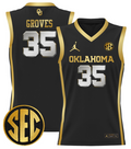 Tanner Groves Jersey #35 Oklahoma Sooners 2024 Lightweight Basketball Black Gold