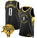 Tyrese Haliburton Jersey #0 Indiana Pacers 2025 Finals Swingman Stitched Black Gold