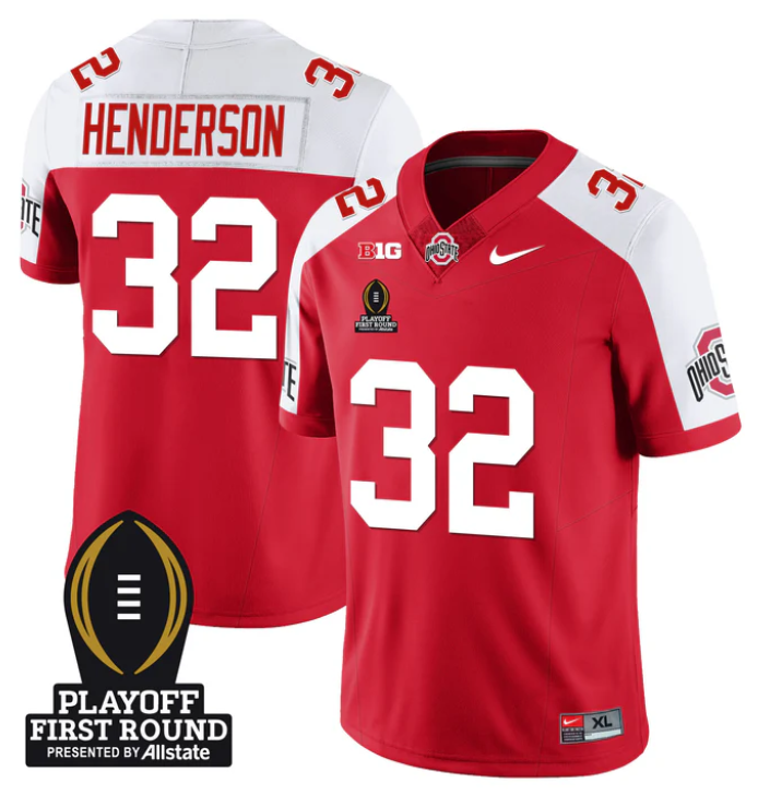 TreVeyon Henderson Jersey #32 Ohio State Playoff First Round Patch