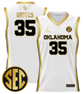 Tanner Groves Jersey #35 Oklahoma Sooners 2024 Lightweight Basketball White Gold
