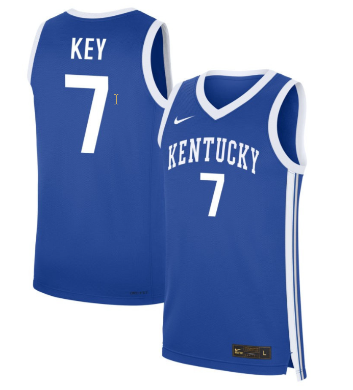 Teonni Key Jersey #7 Kentucky Wildcats NIL Basketball Royal