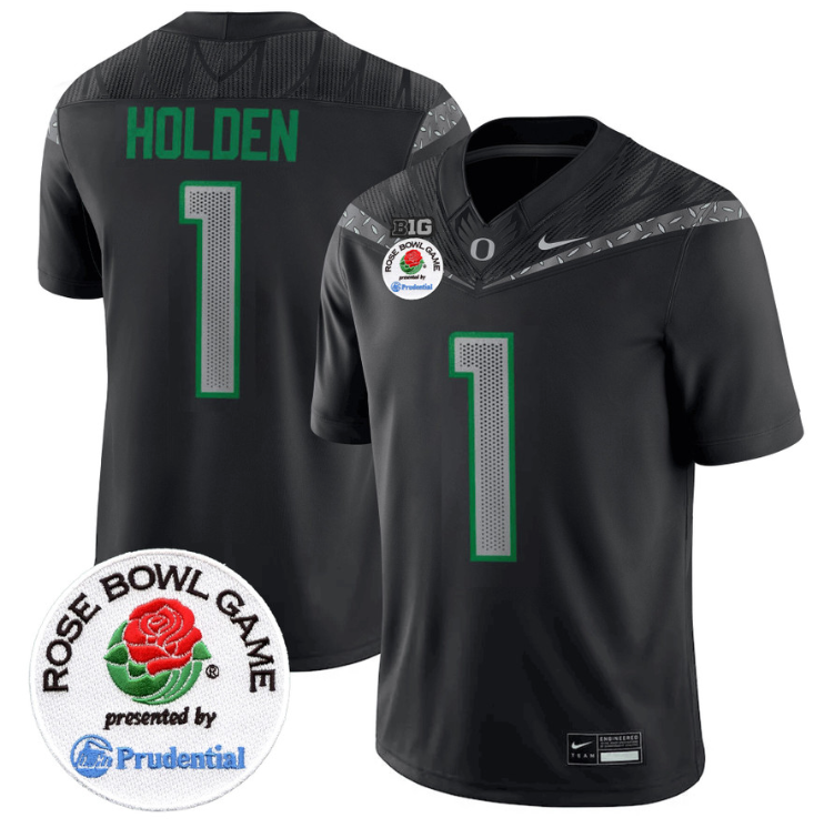 Traeshon Holden Jersey #1 Oregon Ducks Rose Bowl Patch Vapor Limited V2