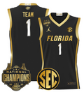 Team Jersey #1 Florida Gators 2025 National Champions Patch Stitched Black Gold
