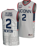 Tristen Newton Jersey #2 UConn Huskies 2024 NCAA Basketball National Champions Lightweight Gray