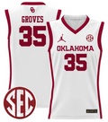 Tanner Groves Jersey #35 Oklahoma Sooners 2024 Lightweight Basketball White