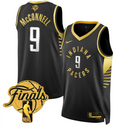 T.J. McConnell Jersey #9 Indiana Pacers 2025 Finals Swingman Stitched Black Gold