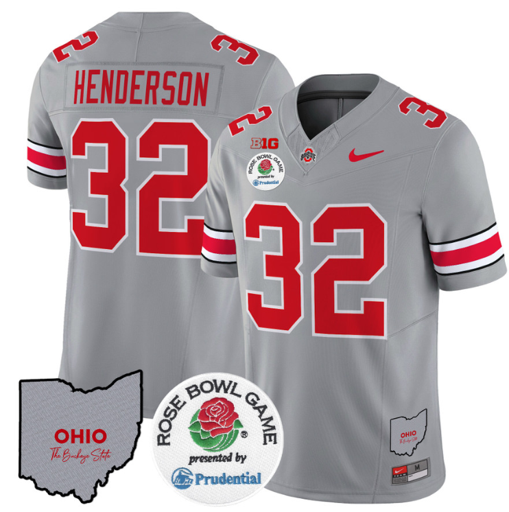 TreVeyon Henderson Jersey #32 Ohio State Buckeyes Rose Bowl Vapor V2