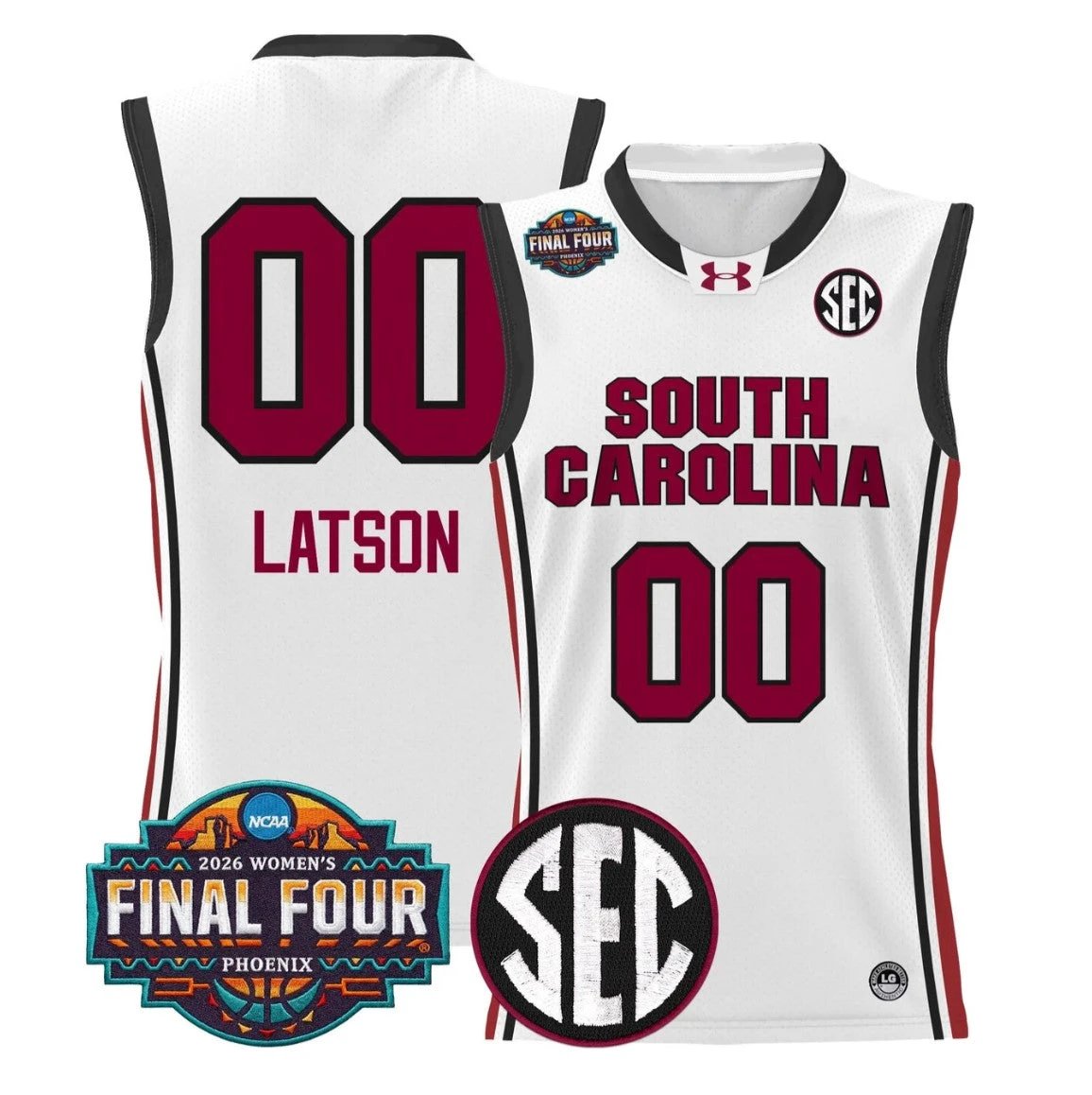 Ta'Niya Latson Jersey #00 South Carolina 2026 Final Four Stitched White